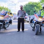 Satlantas Polres Bone Laksanakan Pengawalan dan Pam Jalur Kunjungan Kerja Kapolda Sulsel di Kabupaten Bone