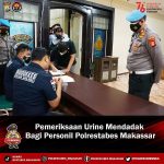 Pemeriksaan Urin Mendadak Bagi Personil Polrestabes Makassar