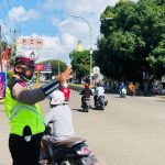 Tak Kenal Hari Libur, Sat Lantas Polres Bone Laksanakan Pamturlalin di Hari Minggu