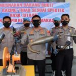 Polrestabes Makassar Musnahkan 350 Barang Bukti Knalpot Bising