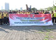 Sambut HUT Bhayangkara ke-79, Polrestabes Makassar Ajak Masyarakat Olahraga Bersama