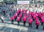 Peringati HKGB ke-73, Polrestabes Makassar Gelar Olahraga Bersama Bhayangkari