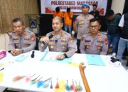Polsek Biringkanaya Tindak Tegas Tawuran Geng Motor Bersenjata Tajam, Dua Pelaku Ditembak Peluru Karet