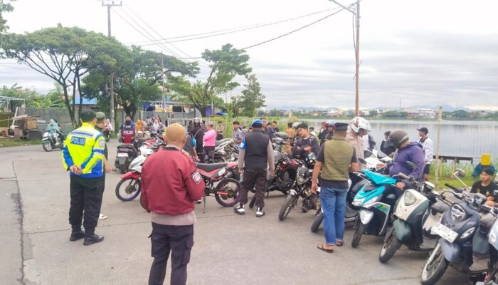Monitoring Wilayah Usai Shalat Subuh, Puluhan Motor Knalpot Brong Diamankan Polsek Manggala