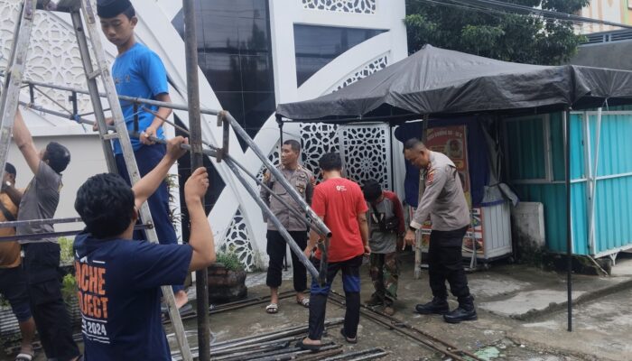 Kapolsek Tallo Tinjau Langsung Pembangunan Pos Pengamanan Ketupat 2026 di Jalan Sun