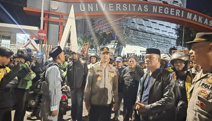Kapolrestabes Makassar Turun Langsung Amankan Bentrok Ojol dan Massa Aksi di Kampus UNM