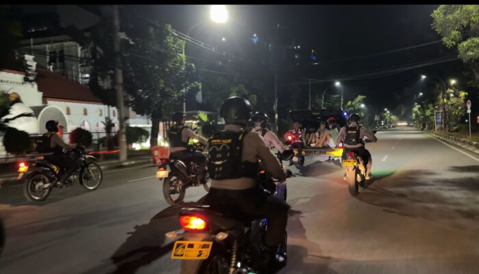 Patroli Dini Hari, Tim Samapta Polrestabes Makassar Amankan Terduga Geng Motor di Jalan Latimojong