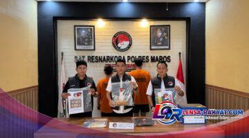 Sat Narkoba Polres Maros Ungkap Peredaran Narkotika Lintas Provinsi, Dua Bandar Ditangkap Bersama Ratusan Gram Shabu Siap Edar Disita