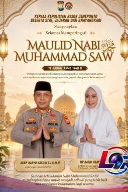 Kapolres Jeneponto Ajak Masyarakat Teladani Akhlak Rasulullah di Peringatan Maulid Nabi 1448 H