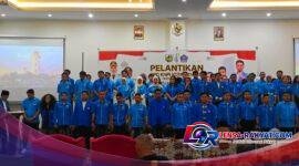 Ket : Pelantikan Pengurus DPD KNPI Kota kendari, yang dipimpin oleh Muhammad maulana ali syaputra